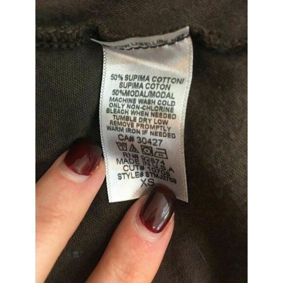 Splendid Womens Solid Brown Long Sleeve Cowl Neck Top Xs - Picture 6 of 6